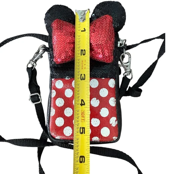 Disney Parks D-Tech Minnie Mouse Sequin Crossbody Phone Case Bag - Picture 7 of 7